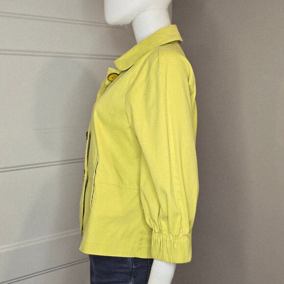 Elliott Lauren Soft Chartreuse Cotton Jacket | Size 10 - Picture 3 of 14